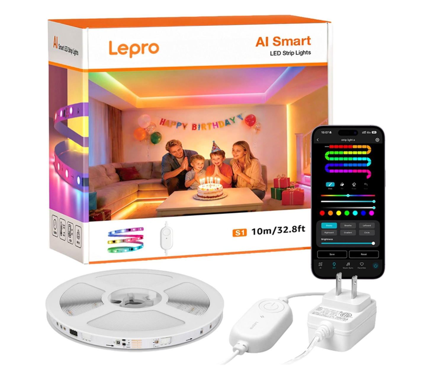 Lepro Taśma LED S1 10m Wi-Fi Bluetooth RGBIC