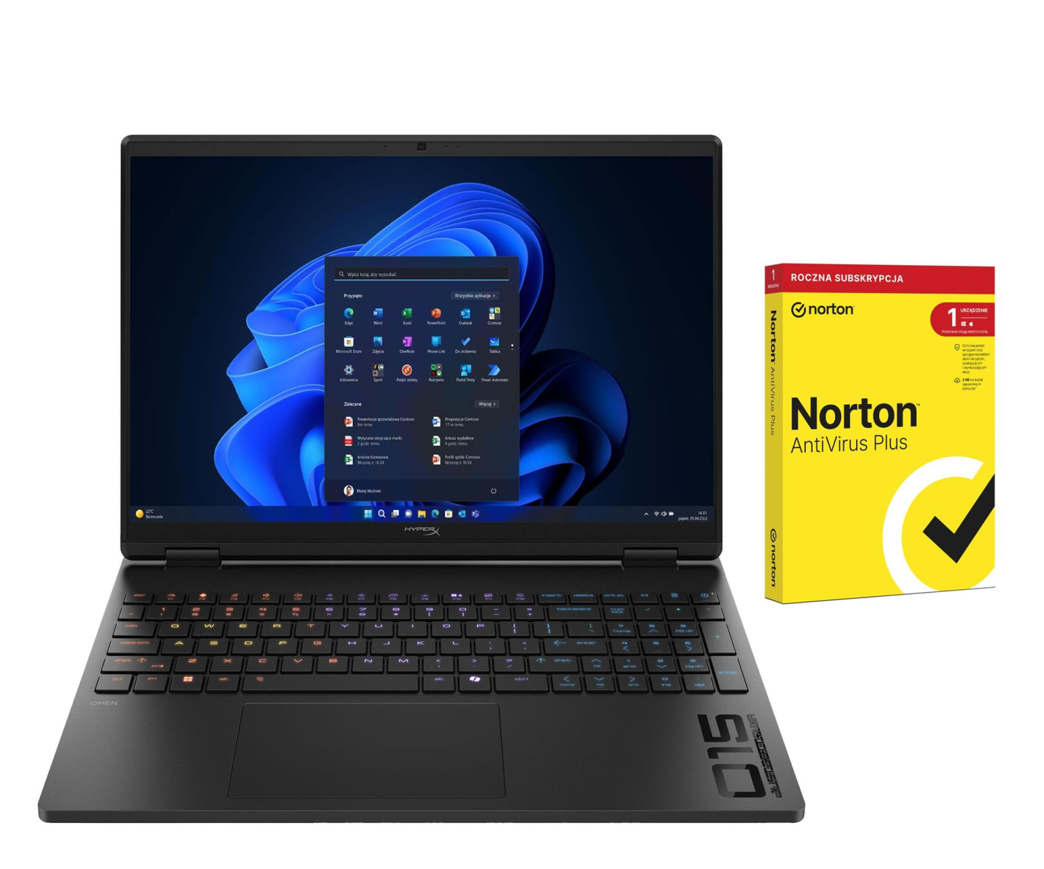 HyperX OMEN 15 Core i5-14500HX/24GB/512/Win11 RTX5060 + Norton