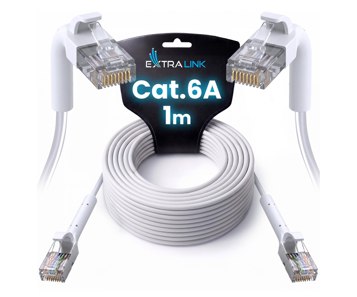 ExtraLink Kat.6A U/FTP 1m 1Gbps Patchcord LAN miedź skrętka kątowy