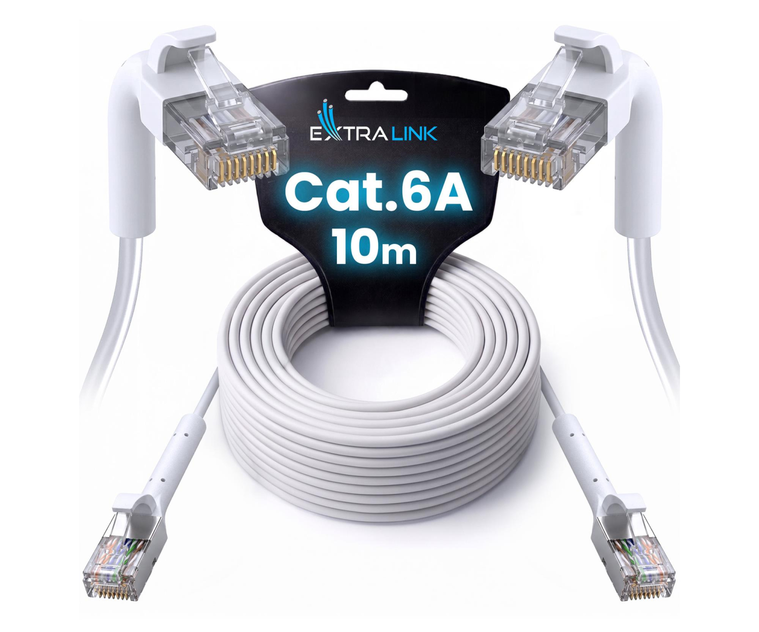 ExtraLink Kat.6A U/FTP 10m 1Gbps Patchcord LAN miedź skrętka kątowy
