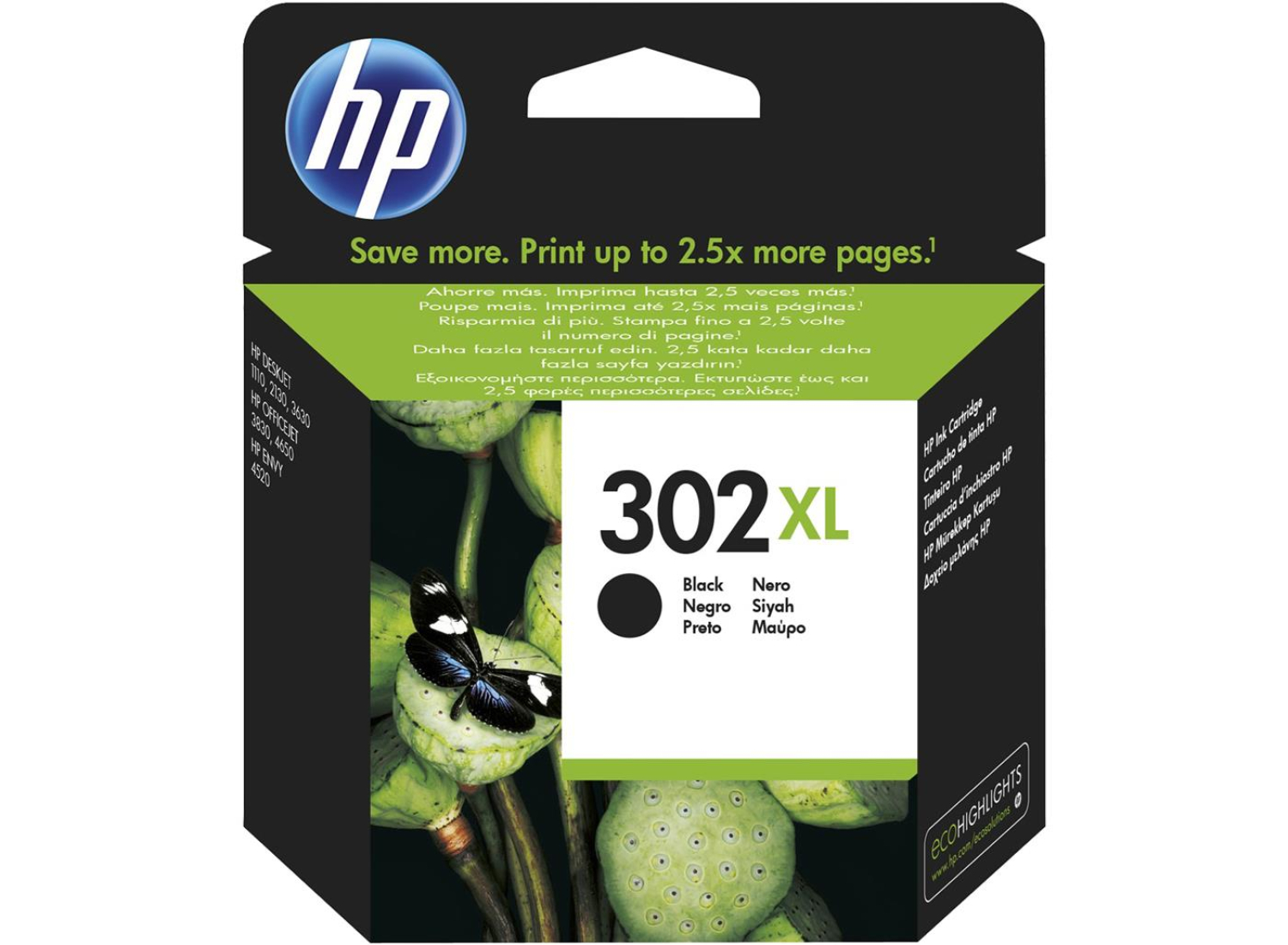 HP 302XL black do 480str. Instant Ink