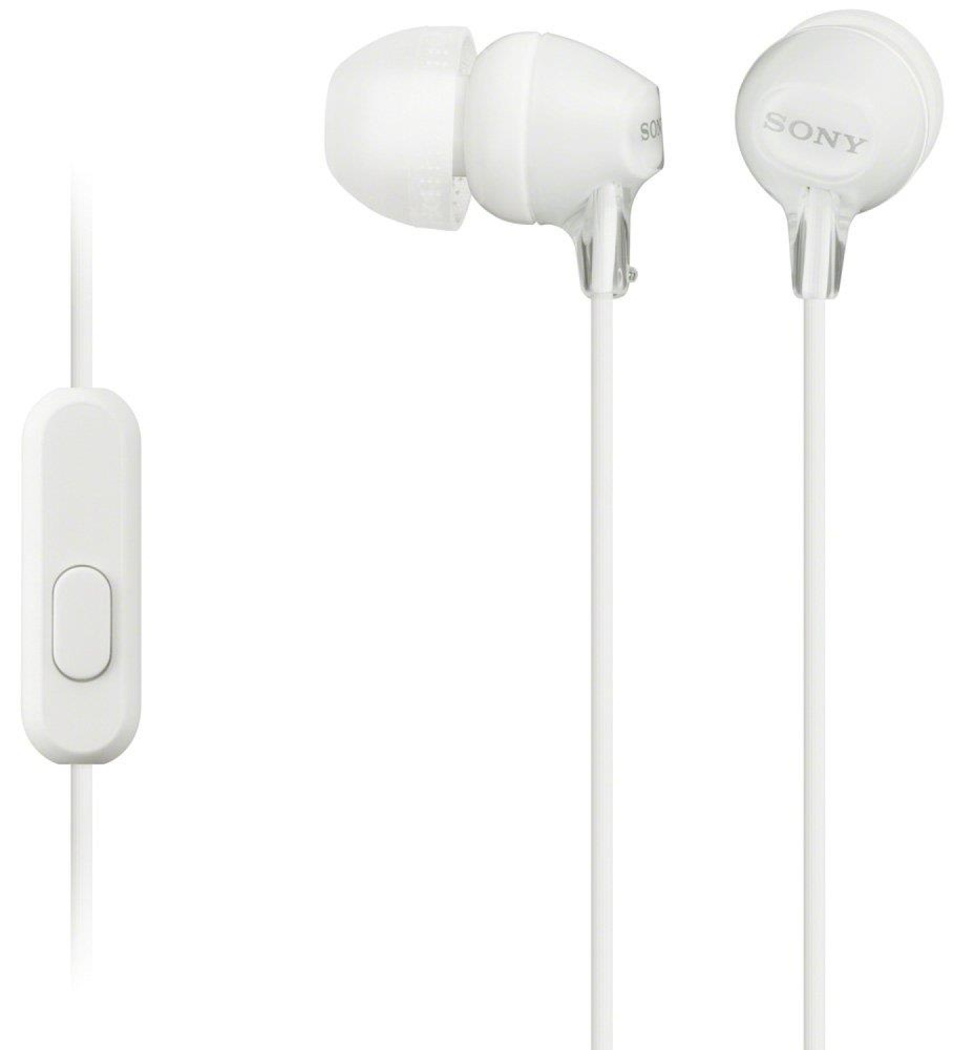 Słuchawki przewodowe dokanałowe SONY MDR-EX15AP z mikrofonem Biały