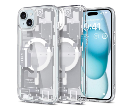 Etui / obudowa na smartfona Spigen Ultra Hybrid Mag Magsafe do iPhone 15 Plus zero one white