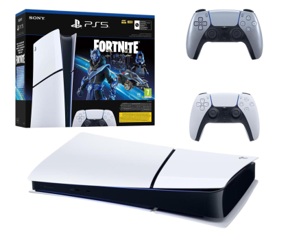 Konsola PlayStation Sony PlayStation 5 Slim Digital (Fortnite) + pad Sterling Silver