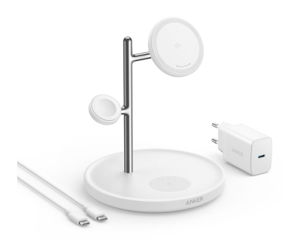 Ładowarka do smartfonów Anker MagGo Wireless Charging Station Qi 2.0 15W 3-in-1 biała