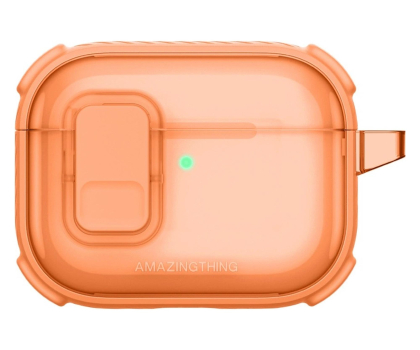 Etui na słuchawki AmazingThing Titan Pro Mag Case Clear do AirPods Pro 3 - pomarańczowe