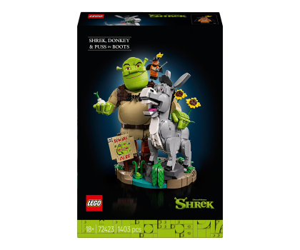 Gadżety dla gracza LEGO 72423 Shrek, Osioł i Kot w butach