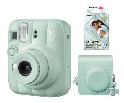 Aparat natychmiastowy Fujifilm Instax Mini 13 zielony (wkłady + pokrowiec)