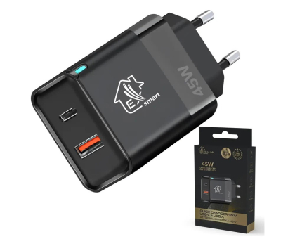 Ładowarka do smartfonów ExtraLink SMART LIFE CHARGER 45W, USB-C AND USB A