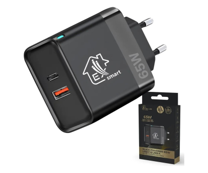 Ładowarka do smartfonów ExtraLink SMART LIFE CHARGER 65W, USB-C AND USB A