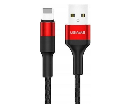 Kabel Lightning USAMS Kabel pleciony U5 2A lightning czerwony 1,2m