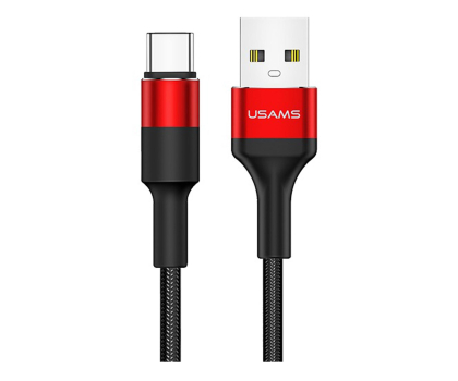 Kabel USB USAMS Kabel pleciony U5 2A USB-C czerwony