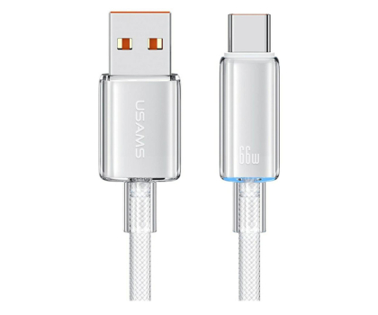 Kabel USB USAMS Kabel US-SJ658 6A USB-A do USB-C 1,2m biały
