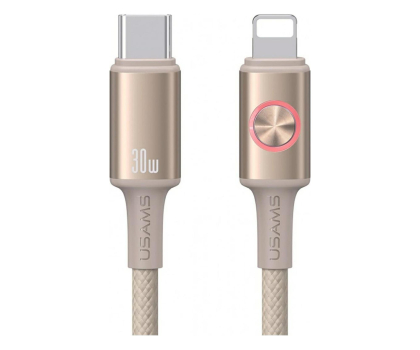 Kabel Lightning USAMS Kabel 30W USB-C do Lightning 1,2 m tytanowy