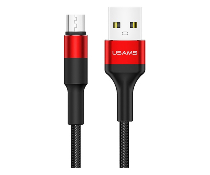 Kabel USB USAMS Kabel pleciony U5 2A micro USB czerwony