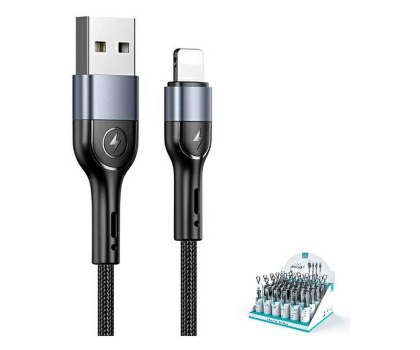 Kabel Lightning USAMS Kabel pleciony U55 2A lightning czarny