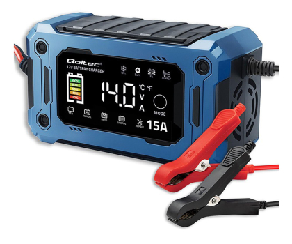 Qoltec Inteligentna mikroprocesorowa ładowarka 12V 15A (AGM, GEL, L
