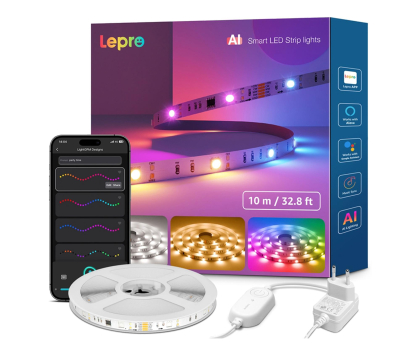Inteligentna taśma LED Lepro Taśma LED S2 10m Wi-Fi Bluetooth RGBIC