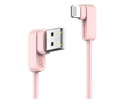 Kabel Lightning USAMS Kabel kątowy U-flow Lightning 1,2m 2A różowy