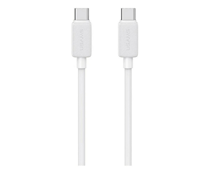Kabel USB USAMS Kabel US-SJ691 60W USB-C do USB-C 1m biały