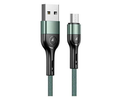Kabel USB USAMS Kabel pleciony U55 2A micro USB zielony 1m