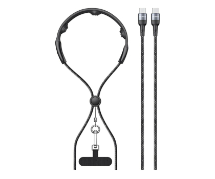 Kabel USB USAMS Kabel 100W Fast Charging z masażerem czarny