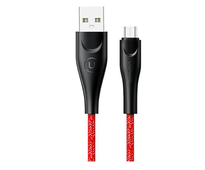 Kabel USB USAMS Kabel pleciony U41 microUSB 1m 2A czerwony