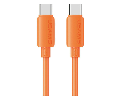 Kabel USB USAMS Kabel 60W 3A Silicone Fast Charging USB-C do USB-C pomarańcz