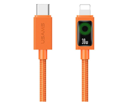 Kabel Lightning USAMS Kabel PD 30W USB-C/Lightning 1,2m pomarańczowy