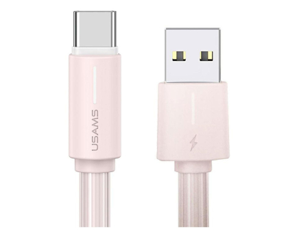 Kabel USB USAMS Kabel USB-C 3A YU Series 1mUSB-C/USB-A różowy