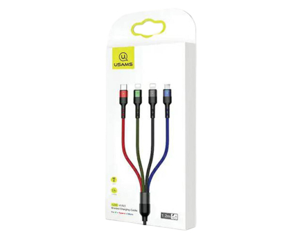 Kabel USB USAMS Kabel pleciony 1,2m 2A (2xlightning/microUSB/USB-C)