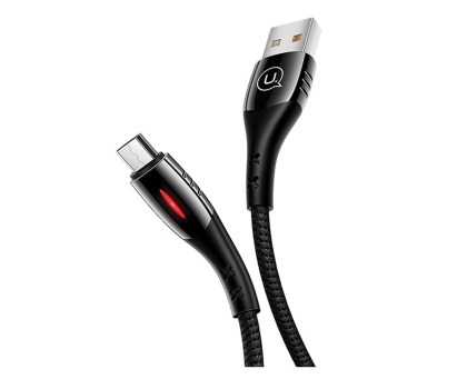 Kabel USB USAMS Kabel pleciony microUSB 1,2m Power-off 2A czarny