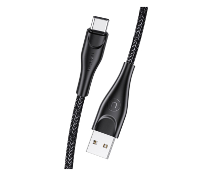 Kabel USB USAMS Kabel pleciony U41 USB-C 1m 2A czarny SJ392USB01