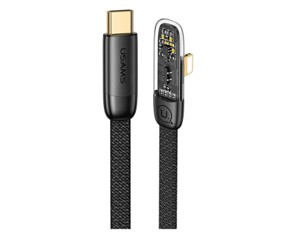 Kabel Lightning USAMS Kabel kątowy USB-C/Lightning PD 20W Fast Charge 1,2m czarny