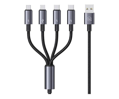 Kabel USB USAMS Kabel 4w1 2xUSB-C/Lightning/MicroUSB 15W 1,2m Aluminum