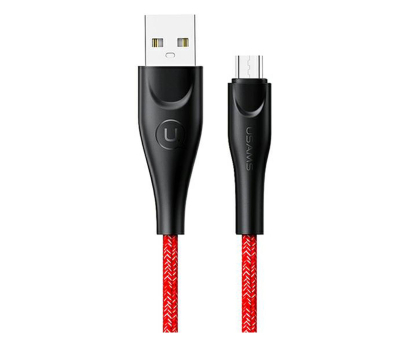 Kabel USB USAMS Kabel pleciony U41 microUSB 2m 2A czerwony Fast Charge