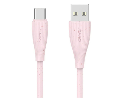 Kabel USB USAMS Kabel Green Series SJ714 18W 3A USB-A do USB-C 1m różowy