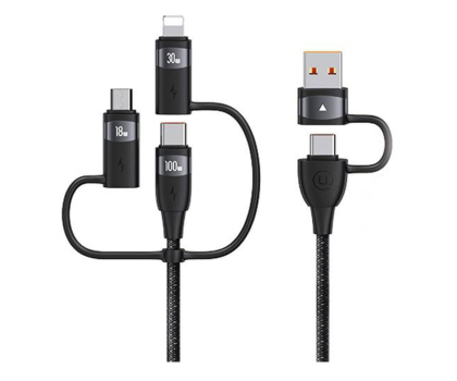 Kabel USB USAMS Kabel 2xC/USB/Micro-USB/Lightning 6w1 1,2m 100W PD czarny