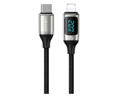 Kabel Lightning USAMS Kabel pleciony USB-C/Lightning LED 1,2m 20W PD Fast Charge