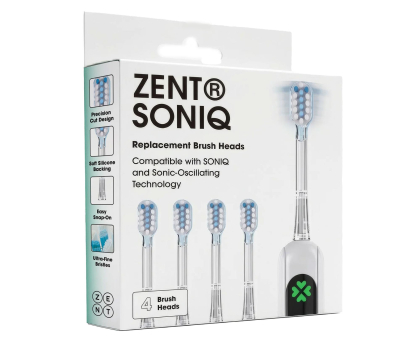 Końcówka do szczoteczek i irygatorów Zent SoniQ Końcówki do szczoteczki sonicznej 4szt.