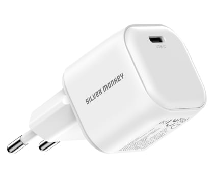 Ładowarka do smartfonów Silver Monkey Ładowarka GaN Smart Uno 100W Biała
