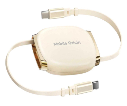 Kabel USB Mobile Origin Retractable Cable Box USB-C to USB-C CB7 Beige 100W