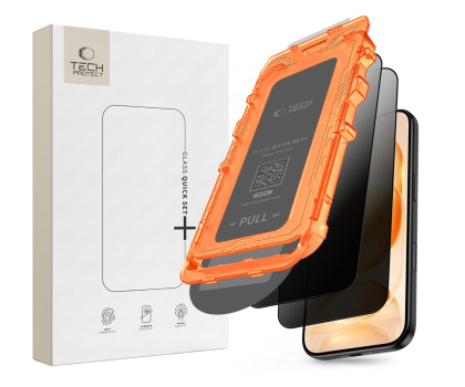 Folia / szkło na smartfon Tech-Protect Szkło Prywatyzujące Quick Set Spy+ 2-Pack Do Iphone 18 Pro M
