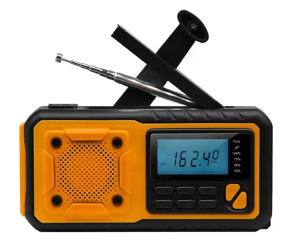 Radioodtwarzacz NO NAME Radio awaryjne AM/FM IPX3 z dynamem, latarką, powerbankiem i