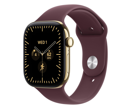 Smartwatch LTE Apple Watch 12 46/Żywe złoto Tytan/Burgundowy Pasek M/L 5G