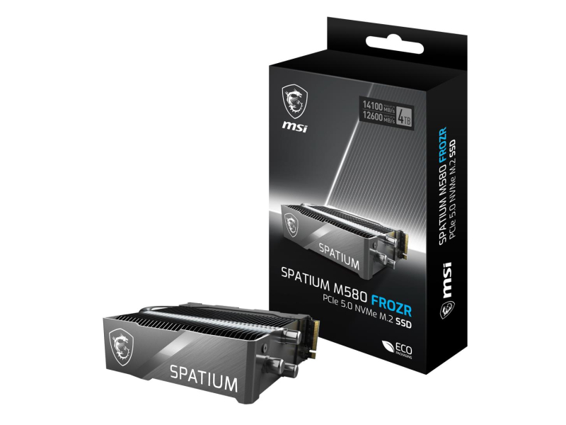 MSI 4TB M.2 PCIe Gen5 NVMe Spatium M580 Frozr Heatsink