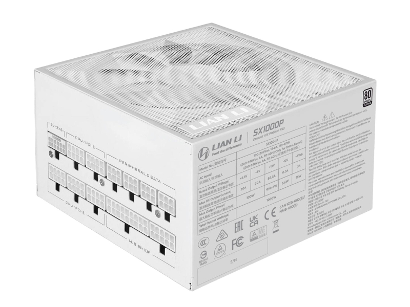 Lian Li SX Series 1000W 80 Plus Platinum ATX 3.1 White