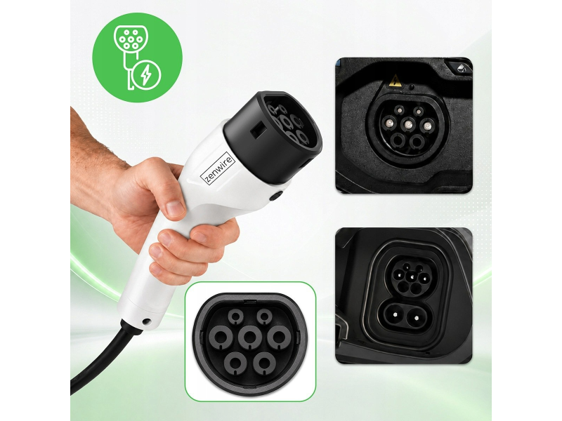 Zenwire Ładowarka do Samochodu Elektrycznego EV 11KW 16A Typ 2 7m