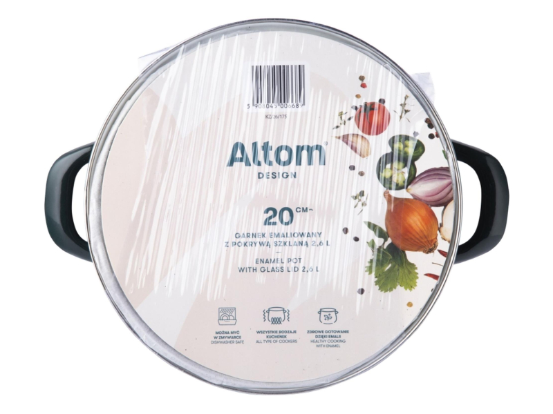 Altom Garnek emaliowany 20 cm 2,6 l pokrywka pinot indukcja