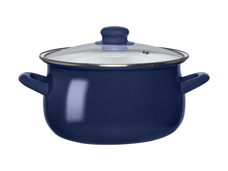 Altom Garnek emaliowany 22 cm 3,5 l pokrywka granat indukcja